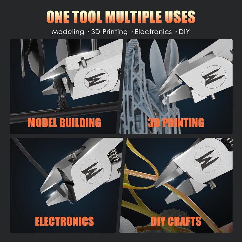 Magic Phoenix Store Ultimate Model Nippers, Ultra-thin Single Blade Flush Cutter for Gundam & Resin & Plastic Models, Cr-V Steel with Non-Stick Coating, Ergonomic Non-slip Grip (Professional Grade) - Image 3